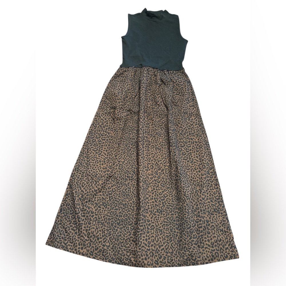 J Crew Factory women’s mockneck knit mixed-media dress brown black Size XST NWT - Picture 3 of 8
